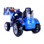 Elektrický traktor s naberačkou - modrý
